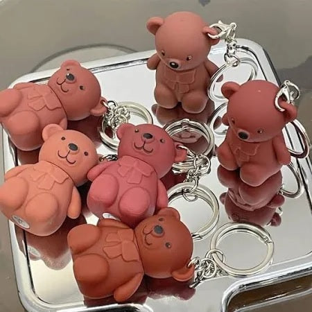 Naykka Lip Tint, Bear Keychain Long Lasting Creamy Texture Matte Lipstick For Makeup 6pcs Multicolour