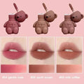 Naykka Lip Tint, Bear Keychain Long Lasting Creamy Texture Matte Lipstick For Makeup 6pcs Multicolour