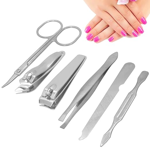 Lumivelle SJ 6 in 1 Nail Art Clipper Pedicure Manicure Tweezer Cutter Earpick Tool Set - 29