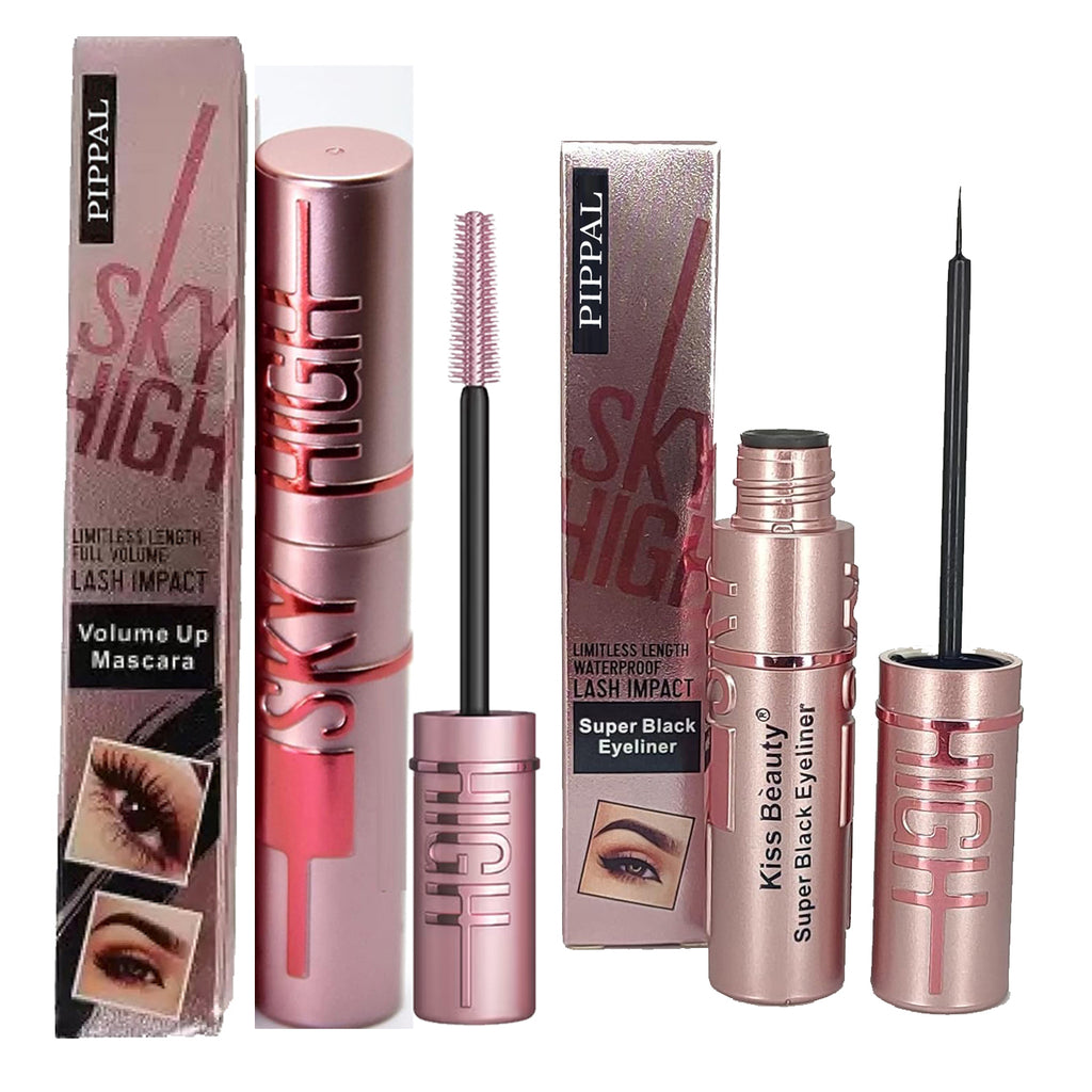 Lumivelle Pippal Sky High Eyeliner 1 Pcs with Mascara Ultra Volume Up Volumizing Mascara Long Lasting Waterproof 10Gm (Pack of 1)
