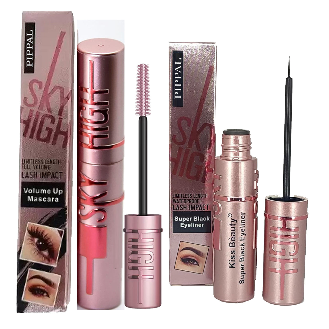 Lumivelle Pippal Sky High Eyeliner 1 Pcs with Mascara Ultra Volume Up Volumizing Mascara Long Lasting Waterproof 10Gm (Pack of 1)