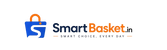 SmartBasket.in logo with blue shopping basket and orange handle, tagline Smart Choice Every Day