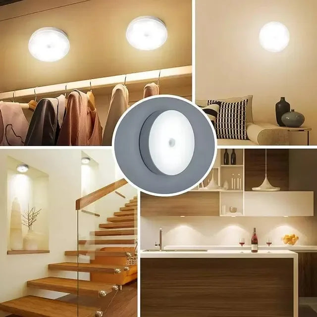 Compact LED ceiling light for closets, stairs, kitchens, and living spaces with warm ambient glow