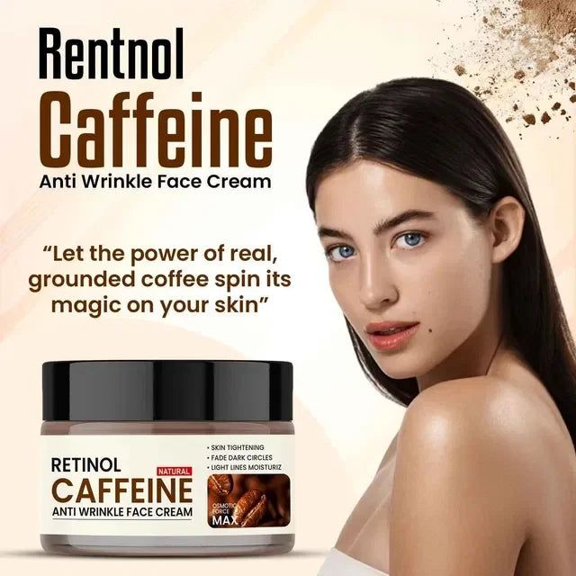 Retinol Caffeine Anti Wrinkle Face Cream with natural coffee extract for skin tightening and dark circle reduction