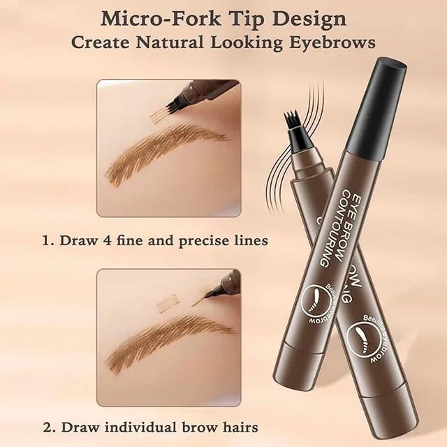 Micro-fork tip eyebrow pencil for natural-looking brows, draw fine lines & individual hairs